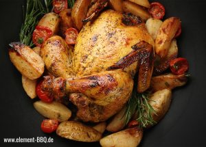 Ofen-Hähnchen auf Gemüse